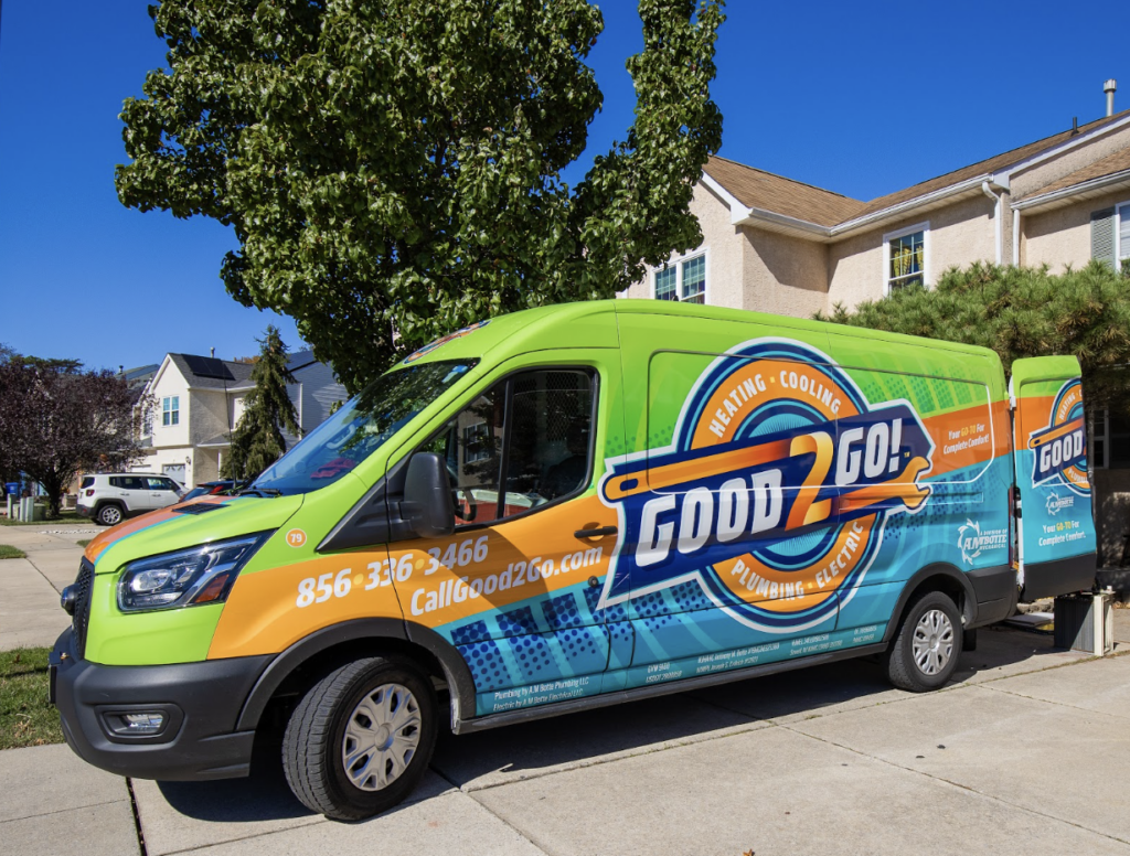 Good2Go Heating, Cooling, Plumbing & Electric service vans serving Sicklerville, NJ